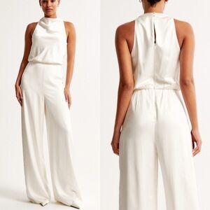 Abercrombie White Sleeveless Jumpsuit
